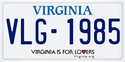 VA license plate VLG1985