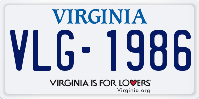 VA license plate VLG1986