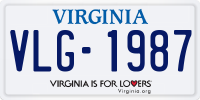 VA license plate VLG1987