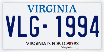 VA license plate VLG1994