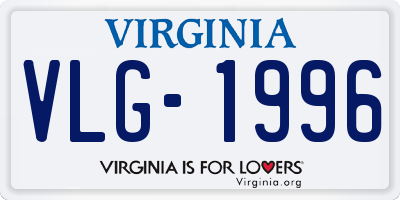 VA license plate VLG1996