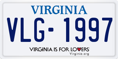 VA license plate VLG1997