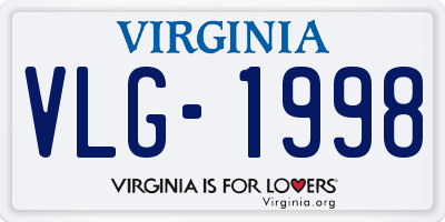 VA license plate VLG1998