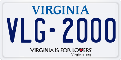 VA license plate VLG2000