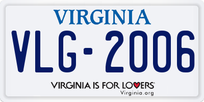 VA license plate VLG2006