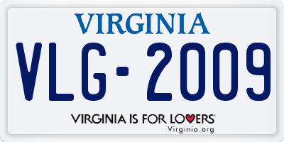 VA license plate VLG2009