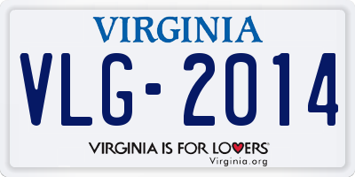 VA license plate VLG2014
