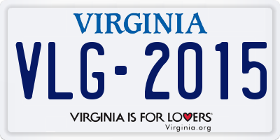 VA license plate VLG2015