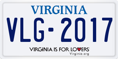 VA license plate VLG2017