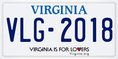 VA license plate VLG2018