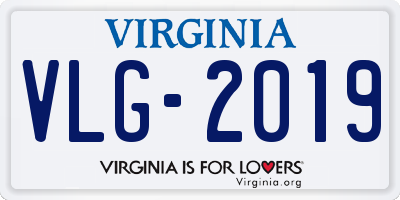 VA license plate VLG2019