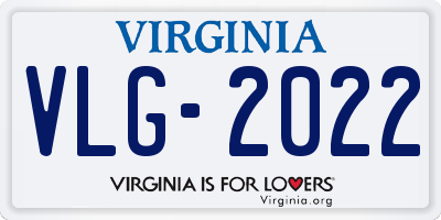 VA license plate VLG2022