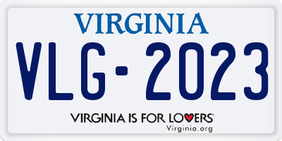 VA license plate VLG2023
