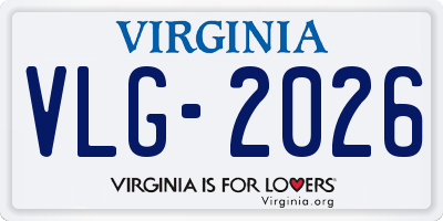 VA license plate VLG2026