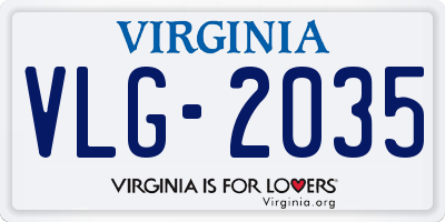 VA license plate VLG2035