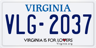 VA license plate VLG2037