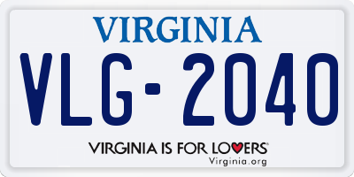VA license plate VLG2040