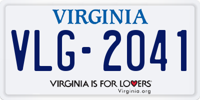 VA license plate VLG2041