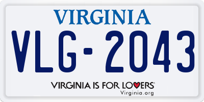 VA license plate VLG2043