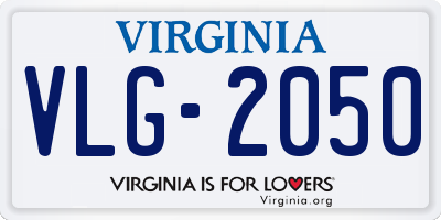 VA license plate VLG2050