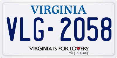 VA license plate VLG2058