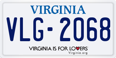 VA license plate VLG2068
