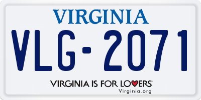 VA license plate VLG2071