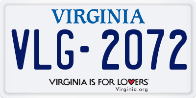VA license plate VLG2072