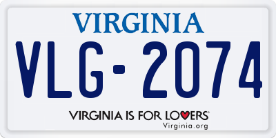 VA license plate VLG2074