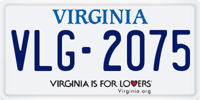 VA license plate VLG2075