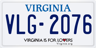 VA license plate VLG2076