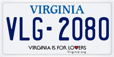 VA license plate VLG2080