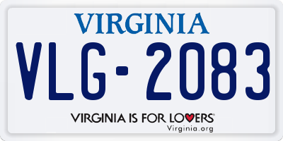 VA license plate VLG2083