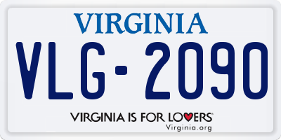 VA license plate VLG2090