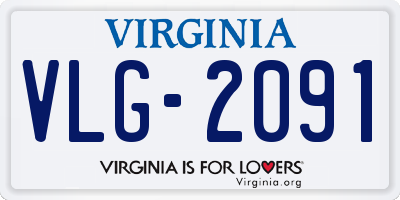VA license plate VLG2091
