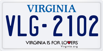 VA license plate VLG2102