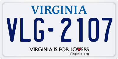 VA license plate VLG2107