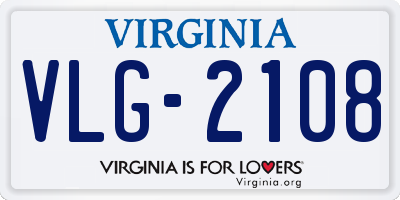 VA license plate VLG2108