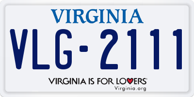 VA license plate VLG2111