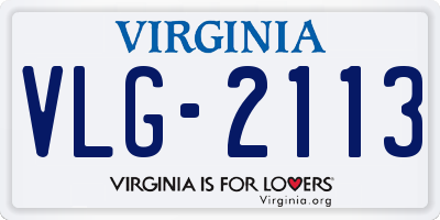 VA license plate VLG2113