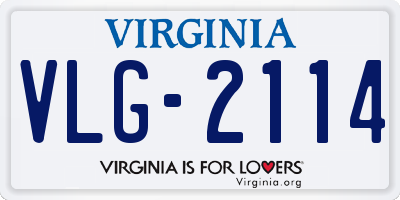 VA license plate VLG2114