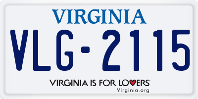 VA license plate VLG2115