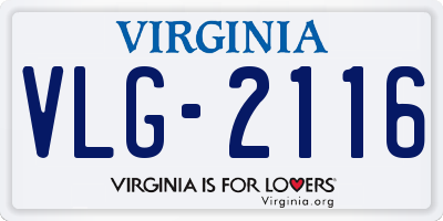 VA license plate VLG2116