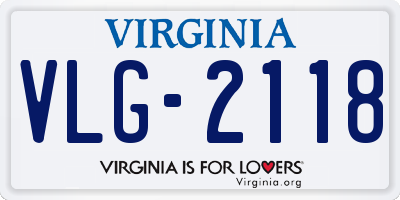 VA license plate VLG2118