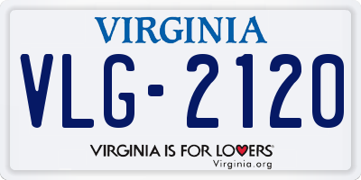 VA license plate VLG2120