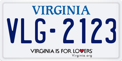 VA license plate VLG2123