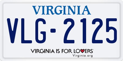 VA license plate VLG2125