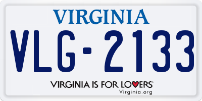 VA license plate VLG2133