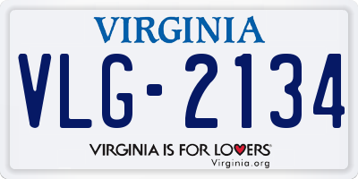 VA license plate VLG2134