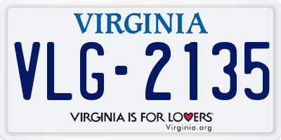 VA license plate VLG2135